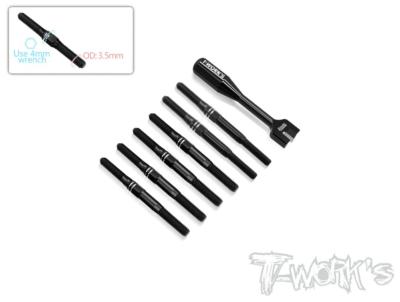 Kit de pas inverses Titane Noirs pour RC10 B84 (6pcs+2clés) TWORKS