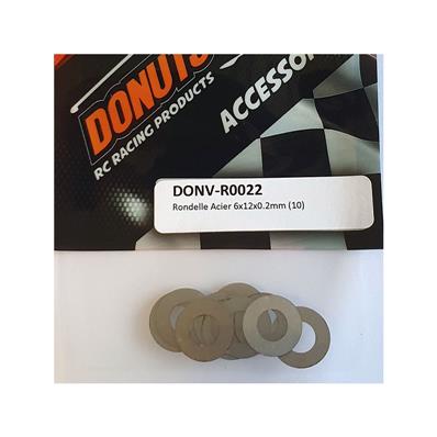 Rondelles acier 6x12x0.2mm (10) DONUTS RACING