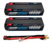 PACK 2x Lipo Batterie 2S 7.6V 10000mAh 150C Blue 5mm avec cordon DEAN DXF-POWER