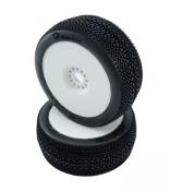 Pneus "HAWAII" montés-collés sur jantes blanches (choix de la dureté) (la paire) HOTRACE TYRES 