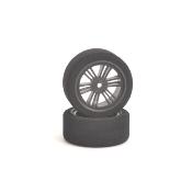 Pneus Mousse avant 26mm 35 shore JAP 1/10E (2) - jantes Noires CONTACT-RC