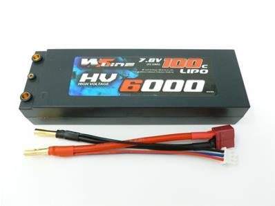 Accu Lipo Stick 6000 100c 2S 7.6v HV (prise PK 5mm) 2S1P WS-LINE