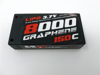 Accu Lipo 8000 150C 1S 3.7v Graphène (prise PK 4mm) 1S1P WS-LINE