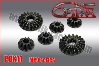 Pignons de différentiel acier pour MP9 OPTIMA