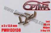 Goupilles de cardans Ø3 x 13.8 mm HB/XRay/MBX/TLR/SVM (10) 6-MIK