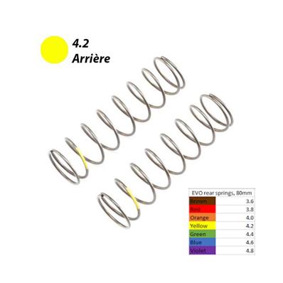 Ressorts 16mm arrières EVO 4.2 jaunes (2) 8B 4.0 LOSI