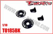 Rondelles d'aileron V2 aluminiums pour 1/10e TT noires
