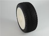 Pneus TPro "Harpoon" T2 Medium montés-collés sur jants blanches