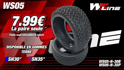 Pneus 05 Buggy 1/8 Gomme Naturel (30 shore) SEUL (2) WS LINE