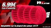 Inserts de pneus ROUGE pour 1/8eme (4) WS-LINE