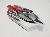 CARROSSERIE EB48 2.x BLANC/GUN METAL/ROUGE METAL PEINTE POUR EB48 2.0 - 2.1 TEKNO-RC