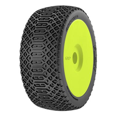Pneus "FLEXY" montés/collés sur jantes jaunes (2) (choix de dureté) GRP