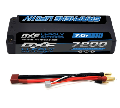 Accu Lipo 7200mAh 140c 7.6v 5mm deans blue DXF POWER