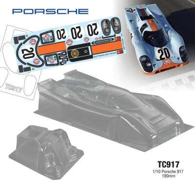 Carrosserie 1/10e PORSCHE 917 (190mm) (non peinte) TEAM-C