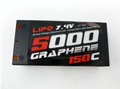 Accu Lipo Shorty 5000 150C 2S 7.4v Graphène (prise PK 4mm) 2S2P WS-LINE