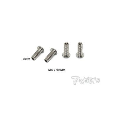 Vis de butées hautes titane M4x12mm (4) T-WORK'S