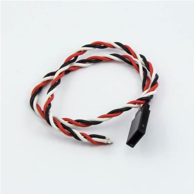 Prise Futaba mâle, cable tressé (30cm)