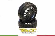 Pneus Rally-game PMT montés sur jantes noires