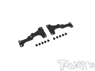 Plaques carbone de triangles avants inférieurs 1.0mm (2) pour Kyosho MP11 T-WORK'S