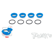 Molettes d'amortisseurs 16mm (4) ( AE/Mugen/Kyosho/SWORKZ/Infinity/HN ) (choix de couleur) T-WORK'S
