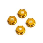 Ecrous de roues fermés JAUNE logo "T" (4) TEKNO-RC