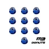 Ecrous nylstop M3 épaulés aluminiums (10) DONUTS RACING