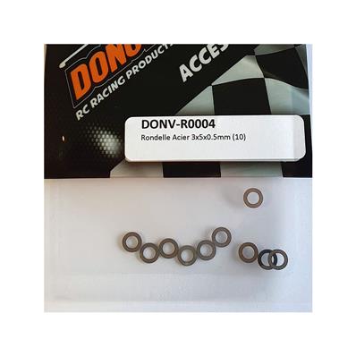Rondelles acier 3x5x0.5mm (10)