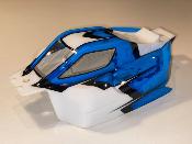 Carrosserie VISION BRUSHLESS pour X-RAY 1/8eme - Blanc/Bleu