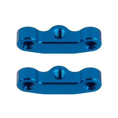 Hub Link Mounts, +1mm, blue aluminum B7/B7D TEAM-ASSOCIATED