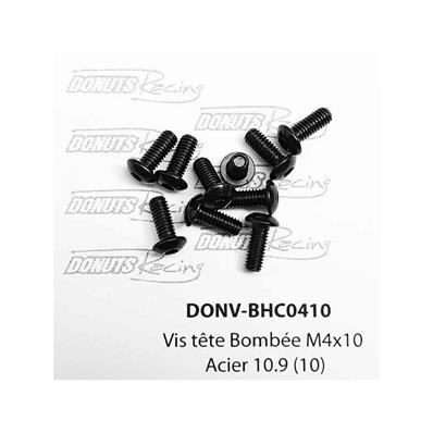 Vis têtes bombées M4x10 Acier 10.9 (10) DONUTS RACING