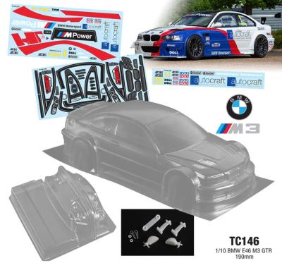 Carrosserie 1/10e BMW M3 E46 GTR 190MM (non peint) TEAM-C