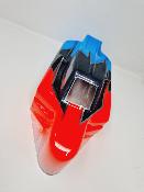 CARROSSERIE S15 ROUGE FLUO/GUN METAL/BLEU PEINTE POUR TEKNO EB48 2.0 J-CONCEPTS