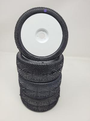 PNEUS MAGMA 2.0 GOMME PURPLE MONTÉS SUR JANTES WSLINE BLANCHES (4) - NEUF 6-MIK