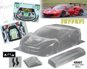 Carrosserie 1/8e FERRARI 488GT avec aileron non-peinte TEAM-C