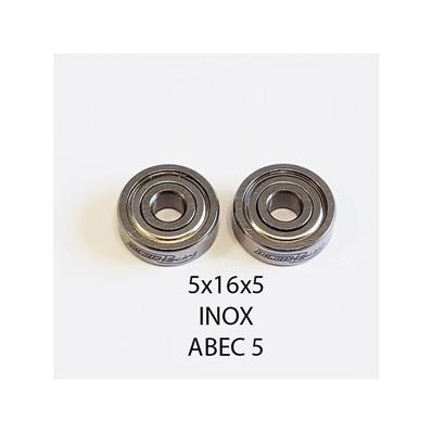Roulements moteur Brushless 1/8e 5x16x5mm Abec 5 Inox (2)