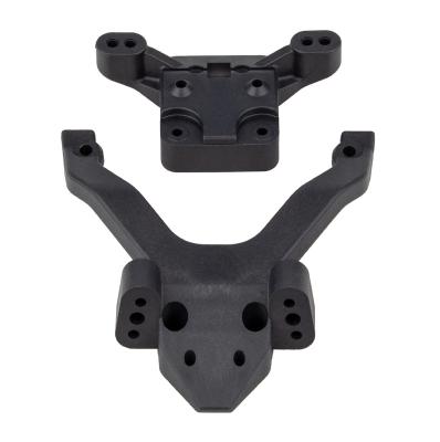 Top Plate and Ballstud Mount, carbon B6.4/B6.4D TEAM-ASSOCIATED