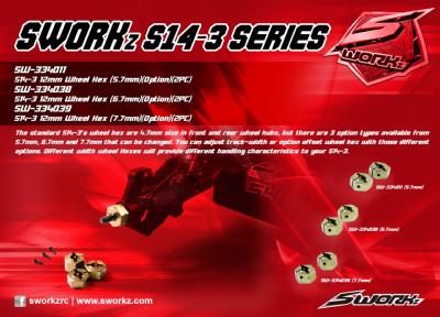 Hexagones de roues 12mm (+2mm)