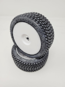 Pneus TT 1/8 VELOCIRAPTOR "SPORT SERIES" sur jantes blanches (2) SP RACING