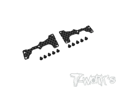 Plaques carbone de triangles avants supérieurs 1.0mm (2) pour Kyosho MP11 T-WORK'S