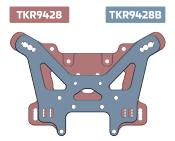 NEW - Support d'amortisseur avant Alu 7075 CNC gun métal ET/NT48 2.0 TEKNO-RC
