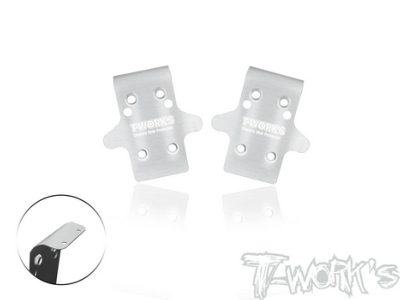 Sabots de protection de châssis inox avants pour X-RAY XB8'26 (2pcs) T-WORK'S