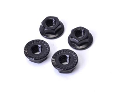 Ecrous Serrated Alloy M4 Nuts Black - pk4 CORE-RC