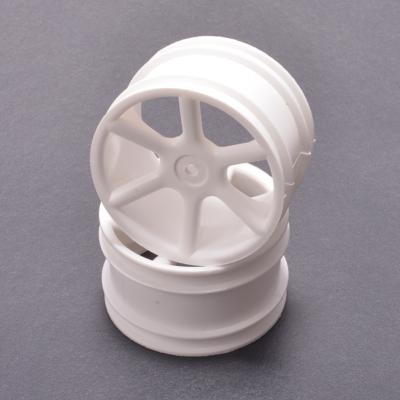 Jantes arriere 2WD/4WD blanche JC 6 rayons 2.2 hex. 14mm CAT 2K (2) CORE RC