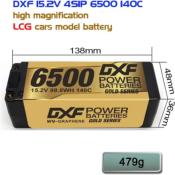 2 X Lipos Batteries 4S 15.2V 6500MAH 140C GoldSeries LCG 5MM Graphene avec cordon EC5 DXF-POWER