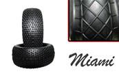 Pneus TT 1/8e  Miami Medium sur jantes blanches (2) HOT-RACE