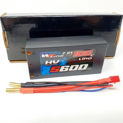 Accu Lipo shorty 5600 100C 2S 7.6v HV (prise PK 5mm) 2S2P WS-LINE