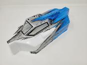 CARROSSERIE EB48 2.x BLANC/SILVER/BLEU PEINTE POUR EB48 2.0 - 2.1 TEKNO-RC