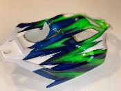 Carrosserie VISION THERMIQUE pour X-RAY 1/8eme - BLANC/VERT/BLEU