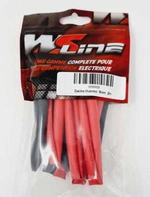 Gaine thermo 6mm Noir/Rouge (2x1m) WS-LINE