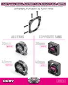 Support de ventilateur double por moteur 30mm ou 42mm HUDY